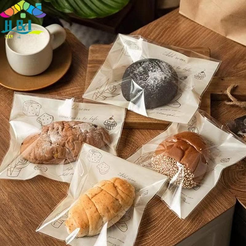 " H & L 50 Unidades De Sacos Plásticos Com Vedação Autoadesiva Para Padaria , Croissant , Festa Artesanal , Biscoitos/,