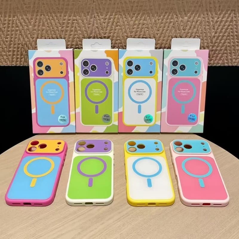 [Com Caixa De Presente] Capa De Telefone Colorida Dopamina Magnetismo Adequada Para iPhone 17 16 15 14 13 12 11 Pro Max