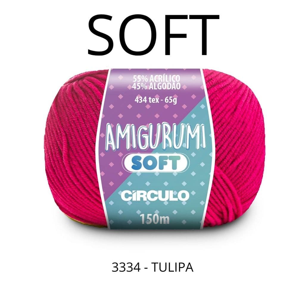Fio Soft Linha Amigurumi 65g – Cor Tulipa 3334