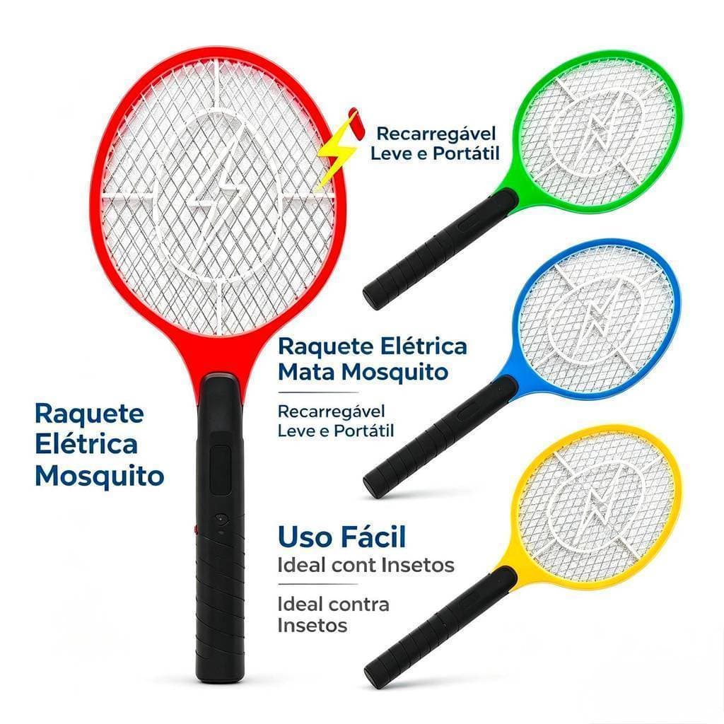 Raquete Elétrica Mata Mosquito Insetos Recarregável 110V/220V Blvolt crs-8055