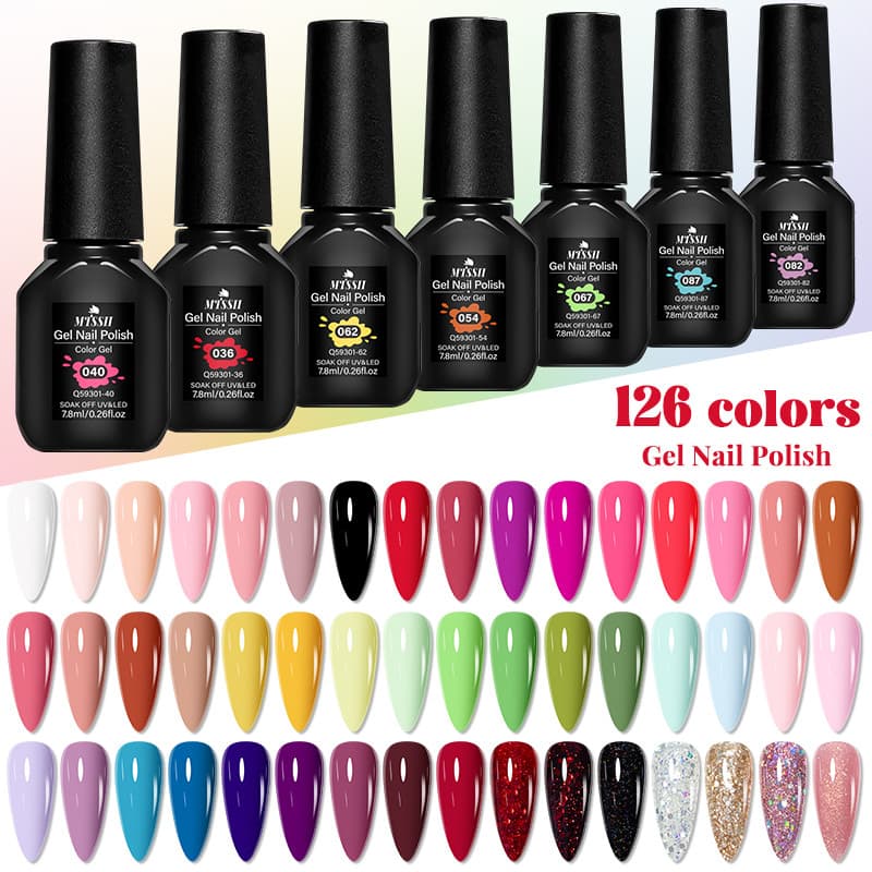 MTSSII 7.8ml Color Gel Esmalte Soak Off UV LED Cura Semi Permanente Conjunto De Verniz De Alto Brilho Com 126 Cores De P