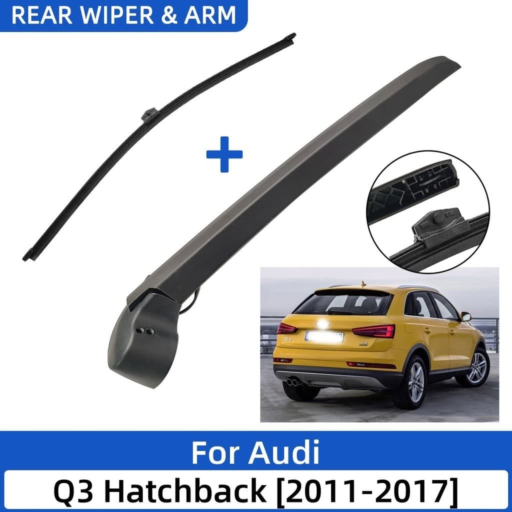 2 Pçs Lâmina De Limpador Traseiro Do Carro E Braço Apto Para Audi Q3 Hatchback 2011-2017 Janela Da Bagageira Escova Chuv