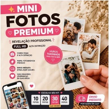 Mini Fotos Full HD Premium | ENVIO IMEDIATOo |  Revelação Profissional