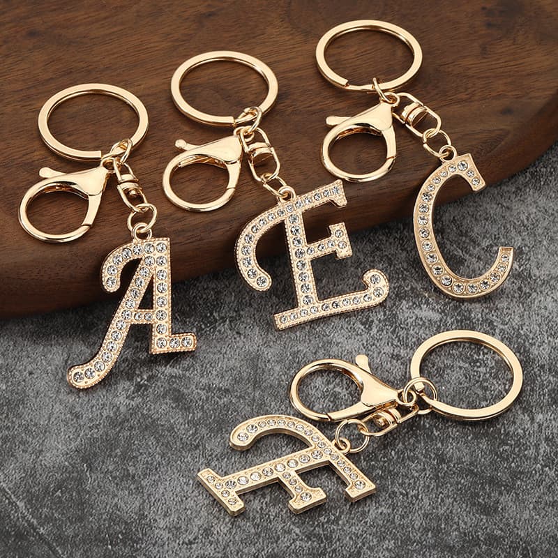 Luxo Az Strass Chaveiro Metal Carta Saco Charme Presente Para Mulheres Meninas