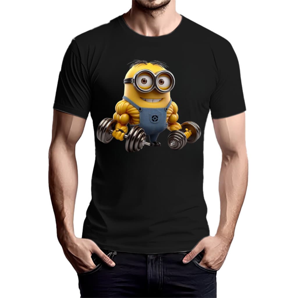 Camiseta camisa Masculina Minion Treino Maromba Academia Peso Camisa estampado