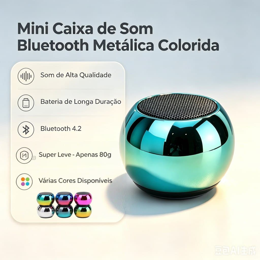 Kit 2/4/ Mini Caixa de Som Bluetooth TWS Metal M3S | 3W Portátil Amplificada | Cores Sortidas Atacado