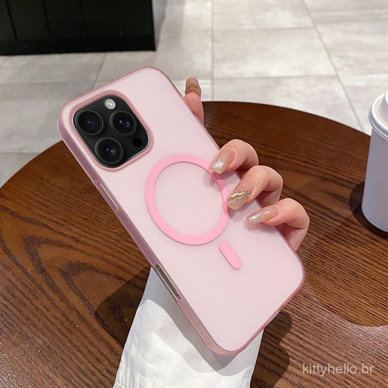 Capa adequada para iPhone 17 PRO, capa magnética ultra-fina transparente fosca de PC com proteção total para iPhone 15.