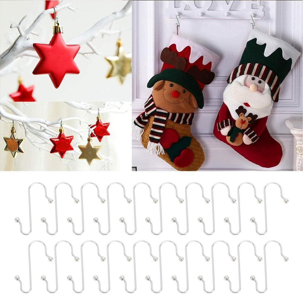 Xixian 100pcs ganchos de árvore de Natal em formato de S de aço inoxidável para enfeites - ferrugem