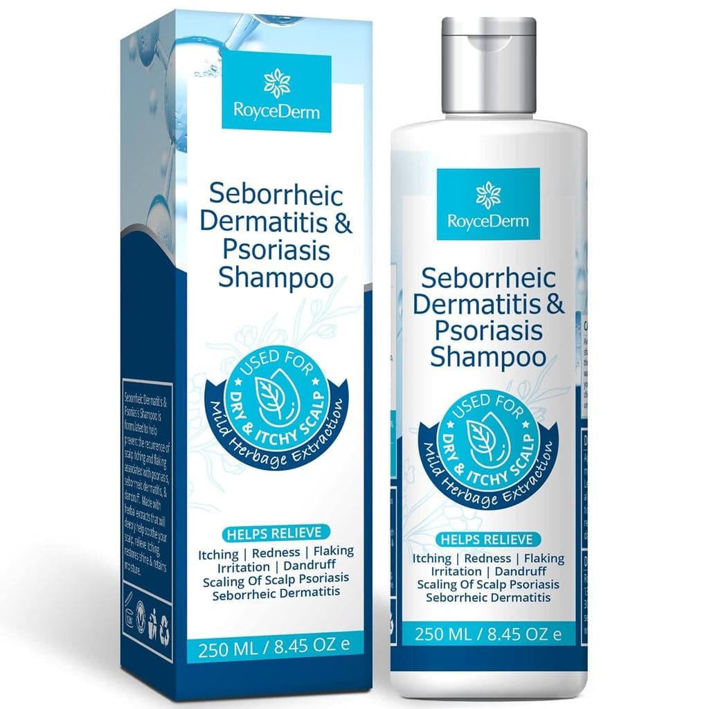 Shampoo Roycederm para Dermatite Seborreica e Psoríase para Caspa - Ajuda a Aliviar Coceira, Descamação e Descamadura, C
