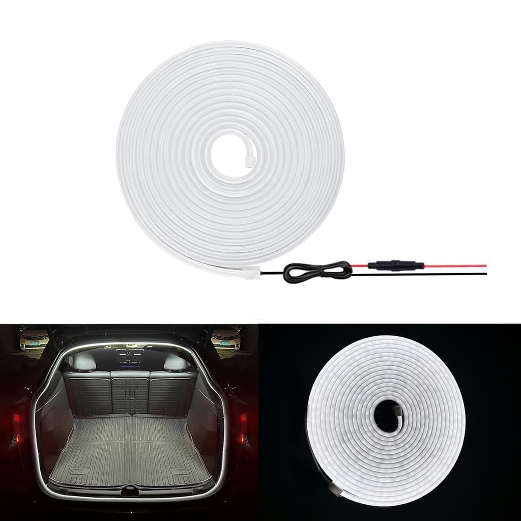 Tira De Luz Flexível Para Porta-Malas De Carro , 4m , 12V , Atmosfera Decorativa , Lâmpada , Interior Automático , Barra