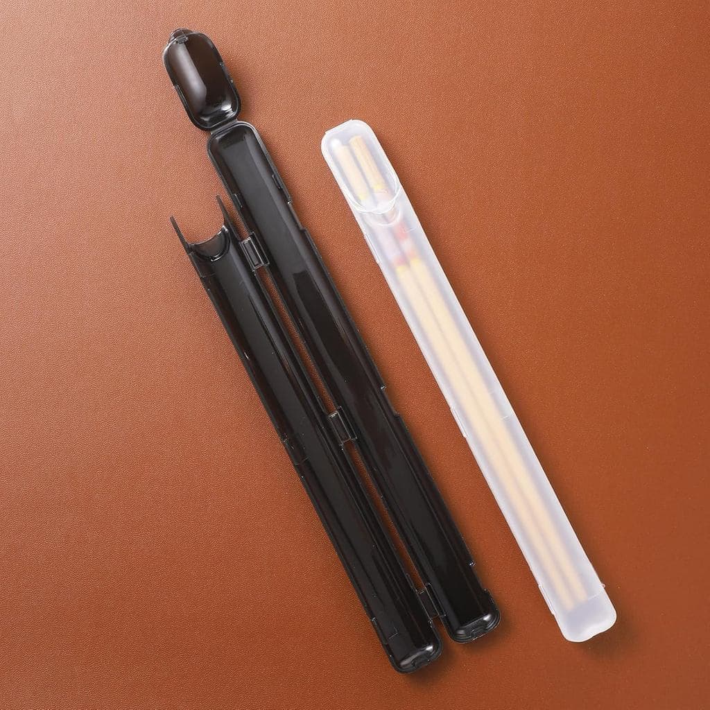 2 Peças de Estojo para Armazenamento de Hashis com Abertura Lateral, Caixa de Hashis para Viagem, Suporte de Utensílios