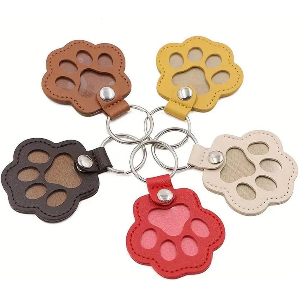 Chaveiro Memorial De Pêlos De Animais De Estimação , De Couro Em Forma De Pata , Suporte De Coleção De 5 Pacotes , Prese