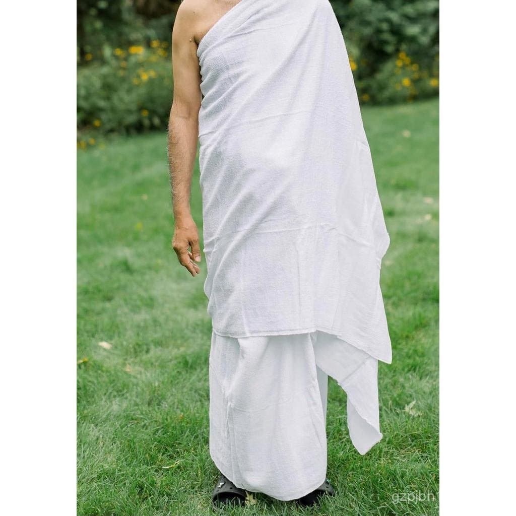 Conjunto de Toalhas Ihram de Linho Amna para Umrah e Hajj 100% Algodão KS3C