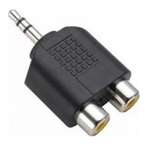 Adaptador RCA P2 Jack It-Blue Le-5508 Preto Latão Niquelado 1m Cabo Áudio Vídeo