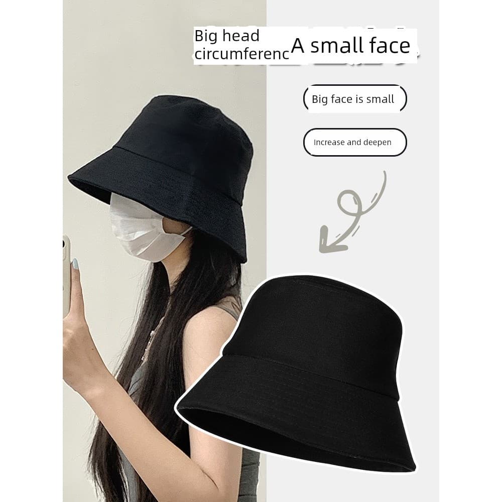 Chapéu balde de aba grande preto feminino primavera outono verão