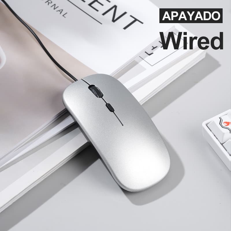 APAYADO T5 Mouse Silencioso Com Fio USB 1600 DPI Ajustável Fosco De Escritório Cabo De 1.45 M Para Laptop Desktop