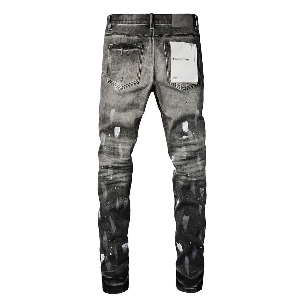 Tamanho europeu respingo tinta Jeans masculino outono Retro tendência magro-ajuste elástico em linha reta calças casuais