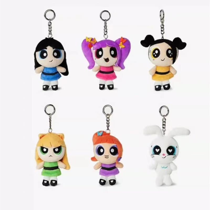 Chaveiro de Pelúcia da Série Powerpuff Girls, Personagem Fofo de Anime, Presente para Meninas