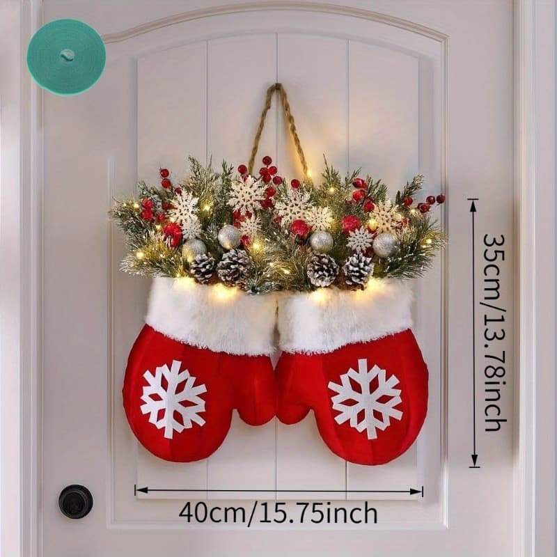 Novo produto cintilante guirlanda de natal piscando luvas de natal guirlanda de natal