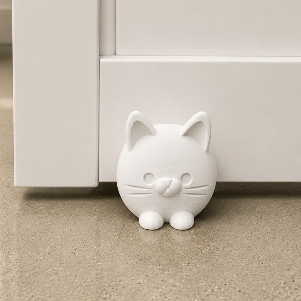 Trava de Porta Gatinho Peso de Porta Calço Decorativo Antibatida