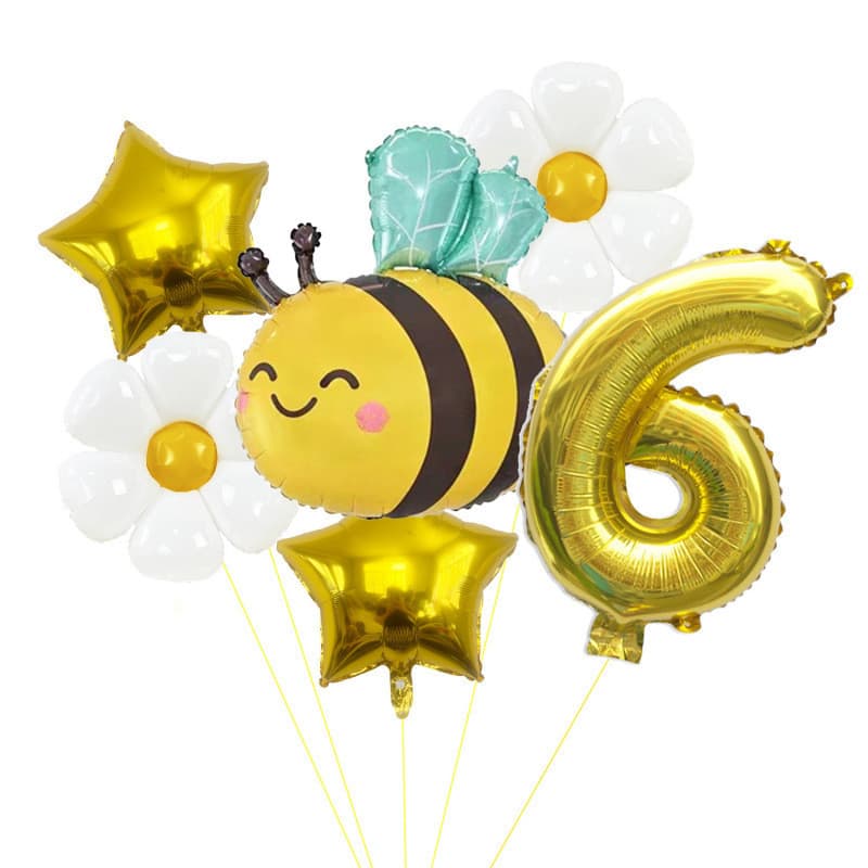 Conjunto Balões Abelha 6pcs Decoração Festa Aniversário Meninos Meninas Organização Local