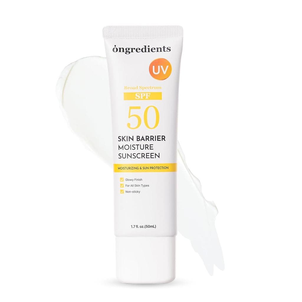 ONGREDIENTS Protetor Solar Hidratante para Barreira Cutânea, Amplo Espectro SPF 50, Acabamento Radiante, Não Pegajoso, S
