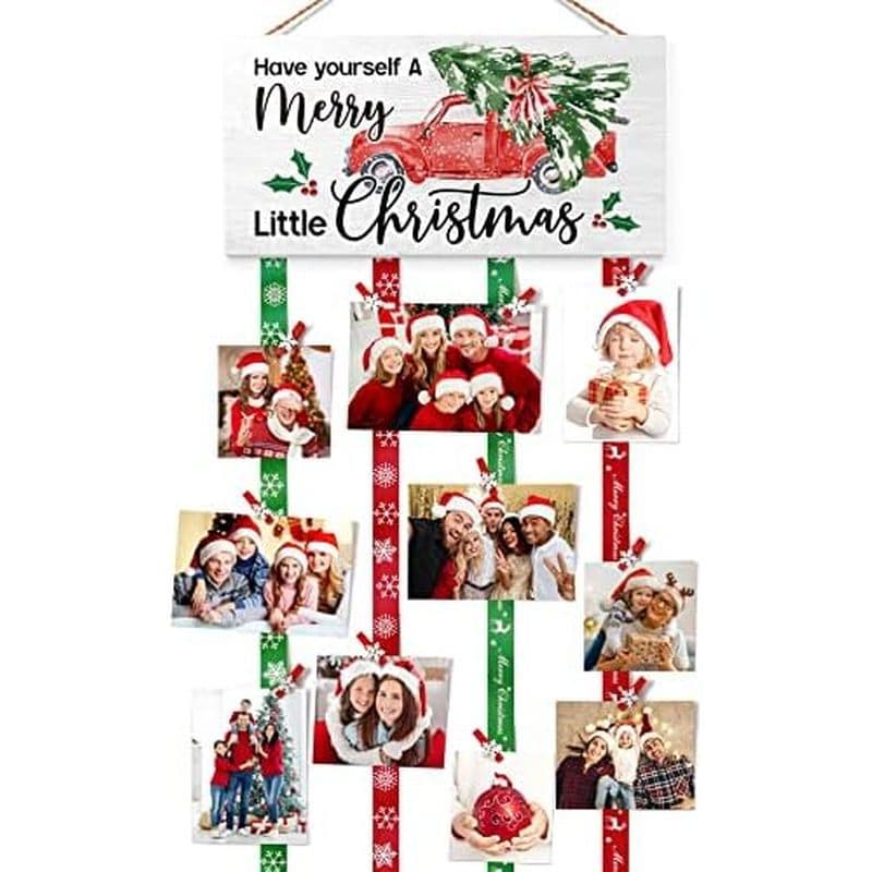 Porta-Cartões De Natal Molduras Colagem Exibição De Cartão Quadro De Fotos Pendurado Na Parede Com 30 Clipes , Retratos