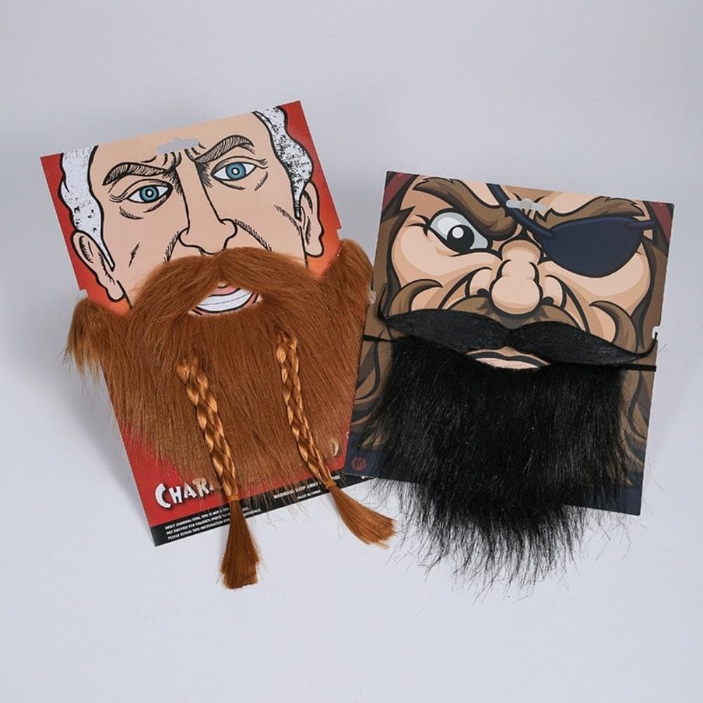 Barba Falsa Realista QENVXDAN , Bigode Falso Engraçado De Halloween Selvagem , Trançada Viking De Artificia Vívida