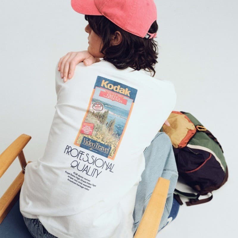 Kodak Novo Casal Unissex Básico Gola Redonda Manga Curta 100 % Algodão Macio Premium Camiseta Top 0731