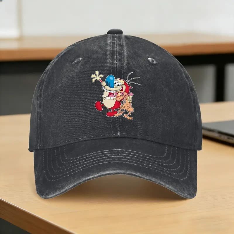 Ren E Stimpy Mostrar Boné De Beisebol Sol Esportes Ao Ar Livre Venda Quente Lavado Caminhoneiro Chapéu Masculino Adulto