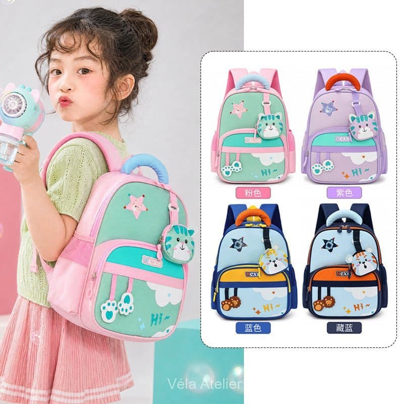 Mochila escolar infantil fofa, leve, para crianças de 3 a 6 anos nas classes intermediárias e superiores, mochila de via
