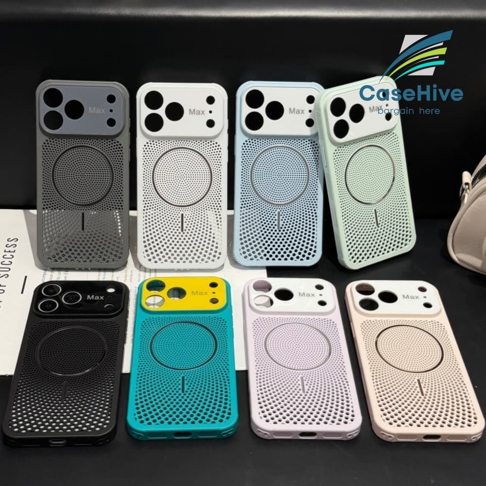 Capa De Telefone Acrílica Leve E Respirável Com Dissipação De Calor Para iPhone 17 16 15 14 13 Pro Max Caixa Magnética O