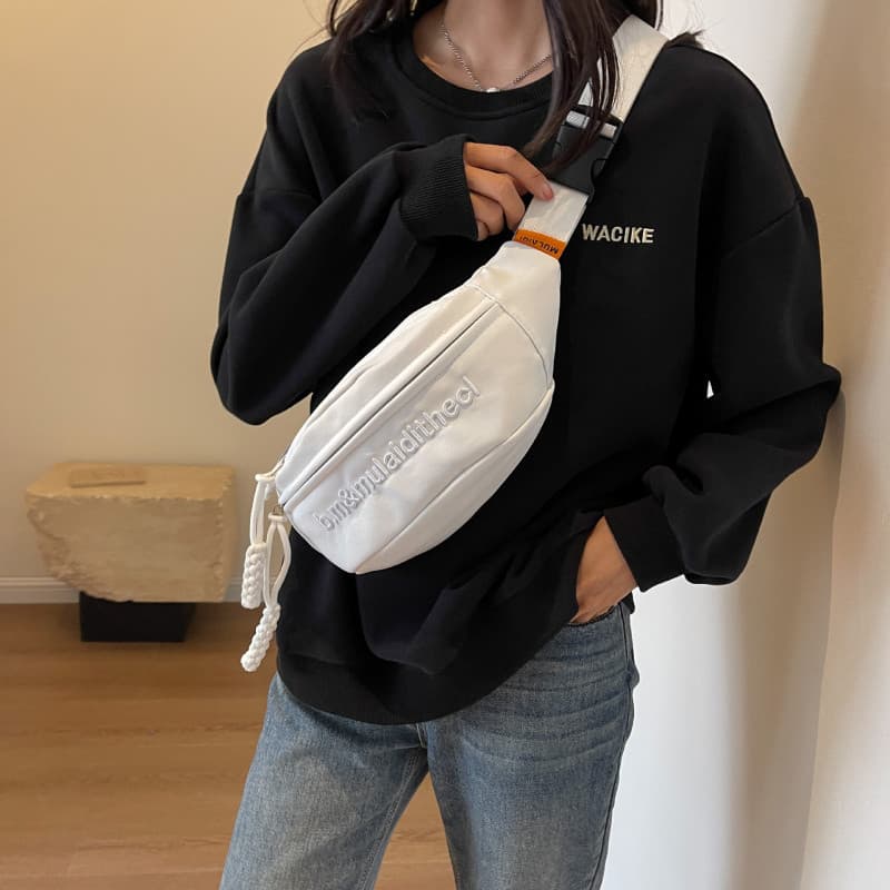 Nova bolsa de peito moderna, bolsa transversal unissex na moda, bolsa de cintura esportiva elegante e versátil, bolsa de