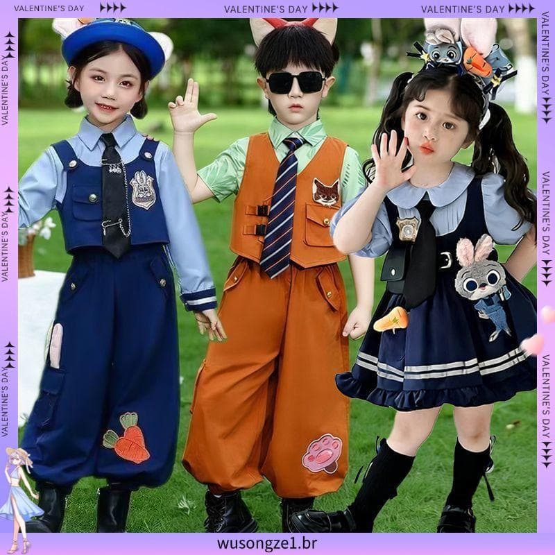 Dia das crianças dia das crianças Nicole raposa Nick mesmo estilo roupas infantis meninos louco Animal cidade cos roupas