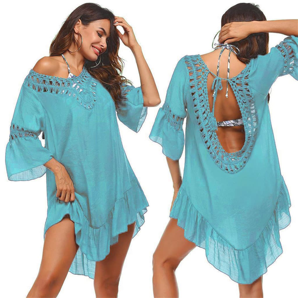 [Novo produto] Blusa com costura de crochê à mão, vestido, blusa de praia, algodão, crochê, blusa grande frente única [v