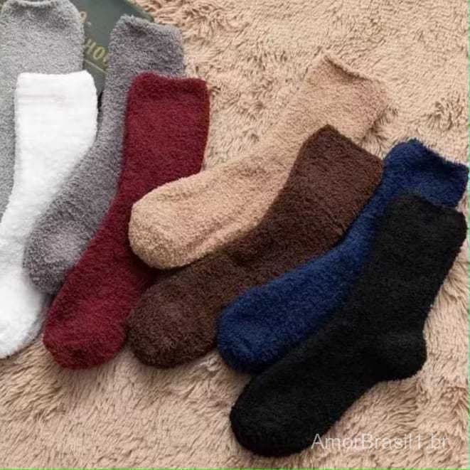 Meias Felpuda Grossa Para Frio Quente Adulto unisex Meias De Chão De Outono