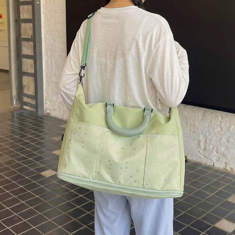 Novo saco de viagem de grande capacidade feminino expansível seco molhado separação saco de armazenamento de Fitness lev