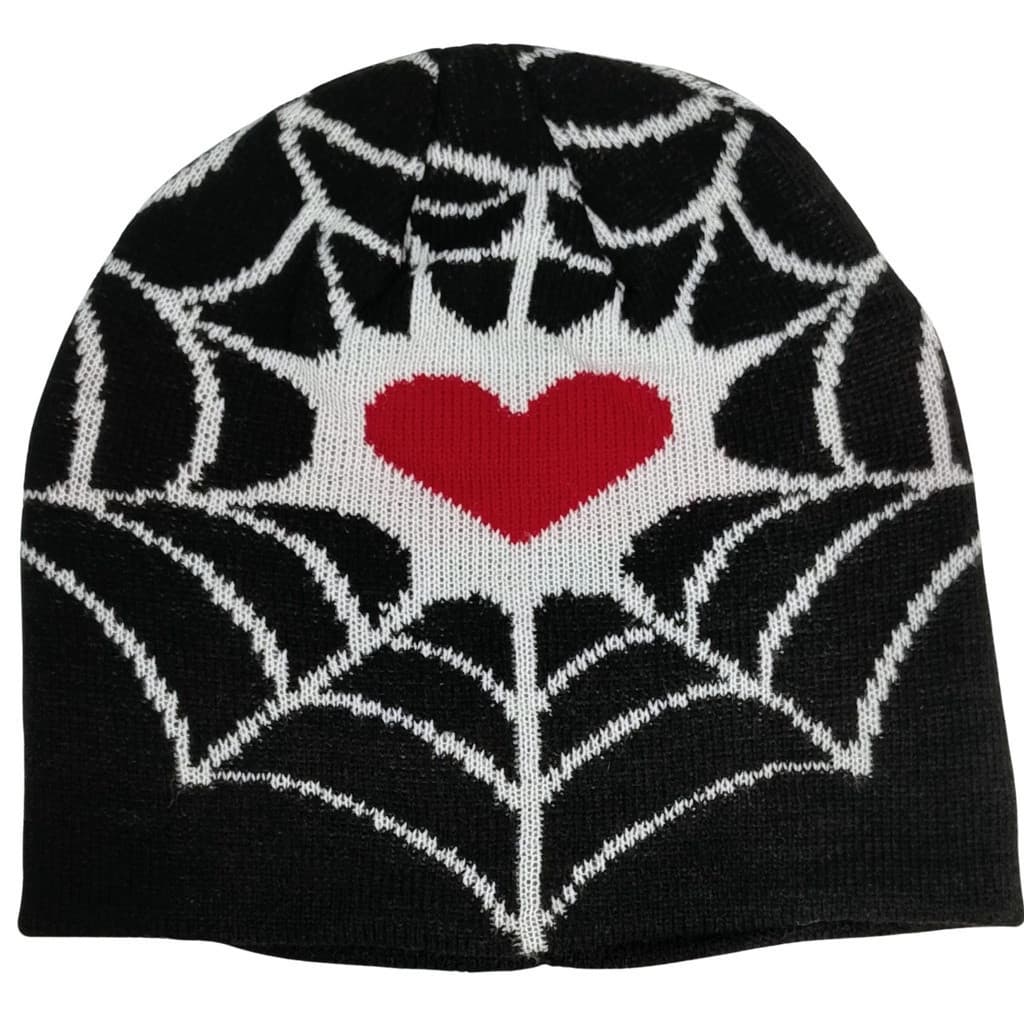 Gorro Touca Lenhador Marinheiro Adulto Teia Coração Vermelho