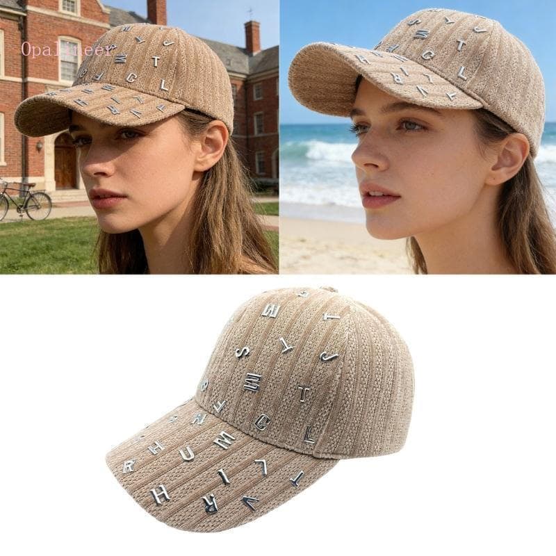 Opalineer Chapéu De Proteção Solar Feminino Elegante Com Conta De Pato De Casca Dura E Decorações Atraentes De Letras De