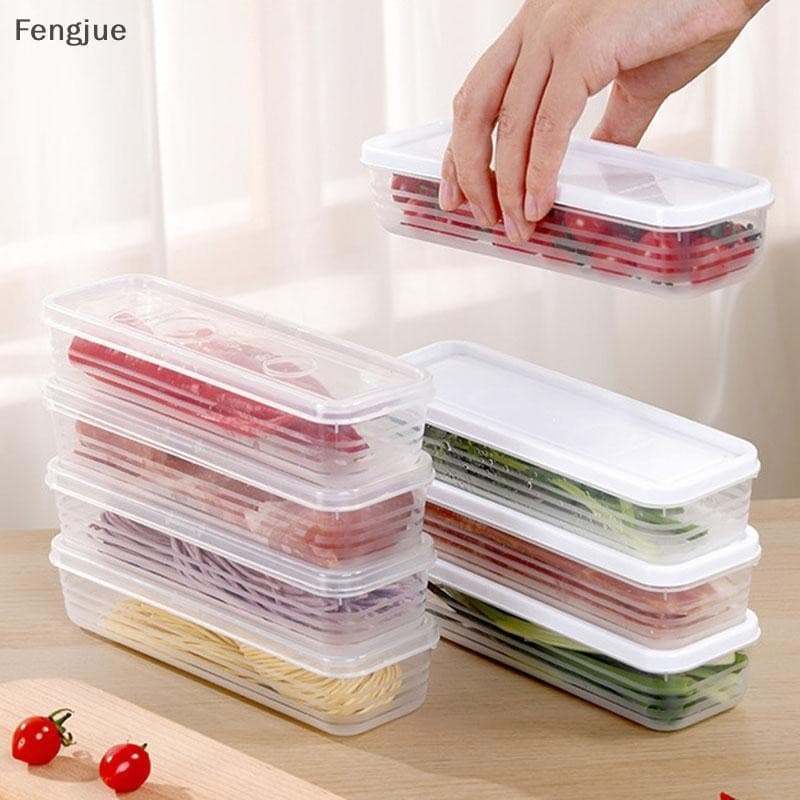 Fengjue Caixa Fresca Macarrão Plástico Preservação De Alimentos Selada Retângulo Recipiente De Frutas Geladeira Armazena