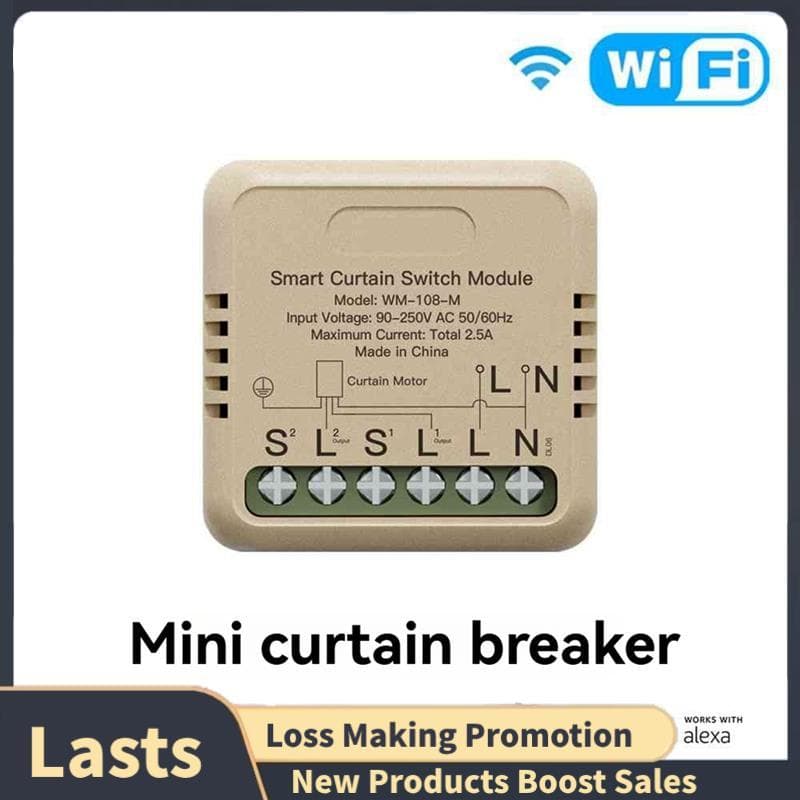 Módulo De Interruptor De Cortina Wi-Fi Conectar Motor Elétrico Inteligente Funciona Com Alexa/Doméstico Aplicativo De Au
