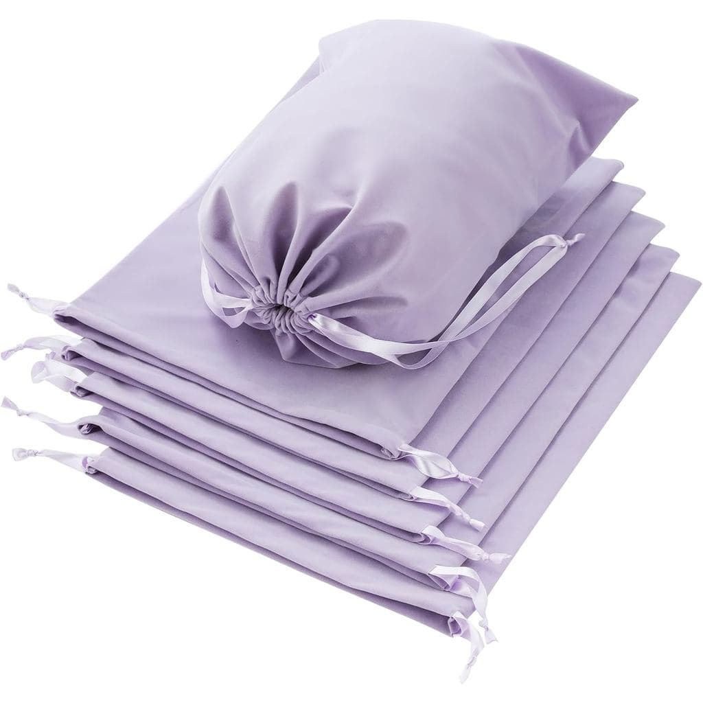 Pacote com 6 Sacos Protetores para Sapatos, Sacos de Armazenamento de Luxo em Veludo com Cordão para Sapatos, Bolsas, Ca