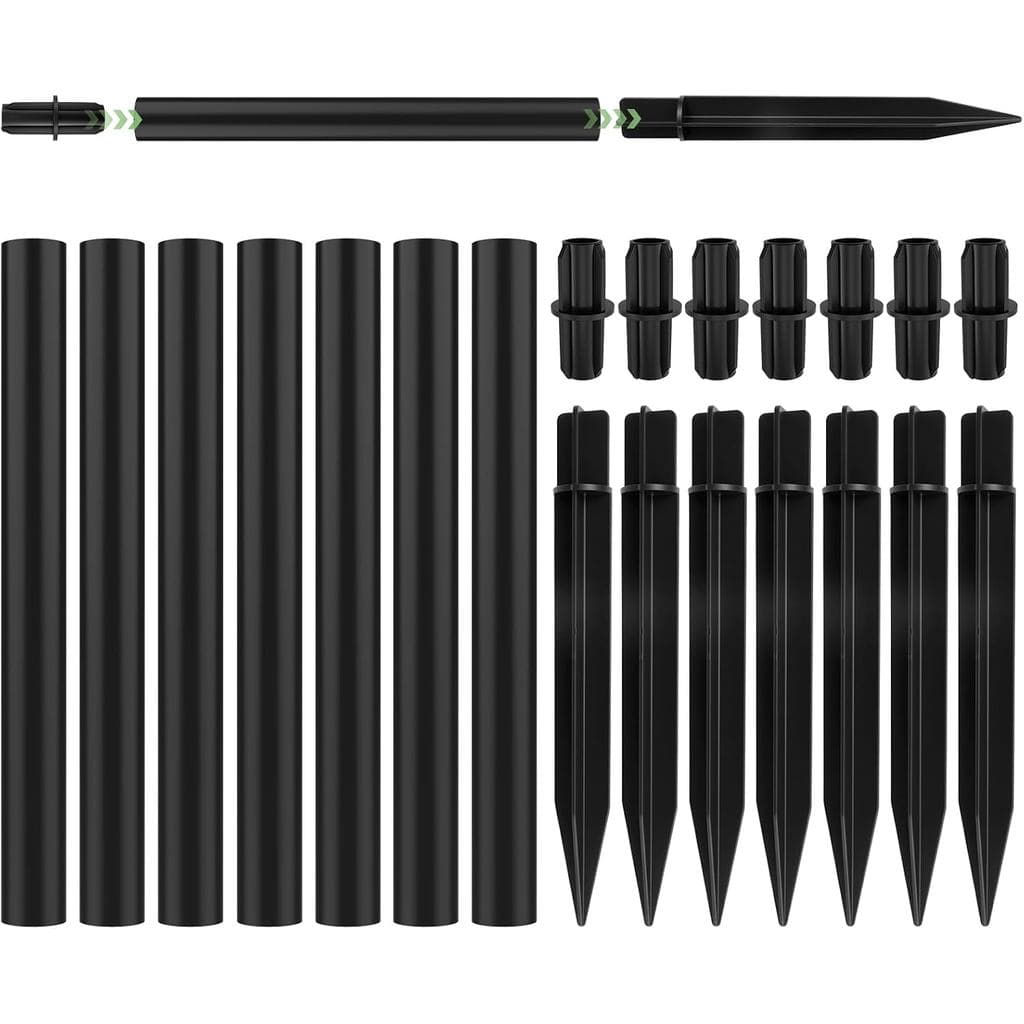 8 Conjuntos de Kit de Extensão para Lâmpadas de Chama para Tochas Solares, Estacas de Solo e Conectores de Junção para A