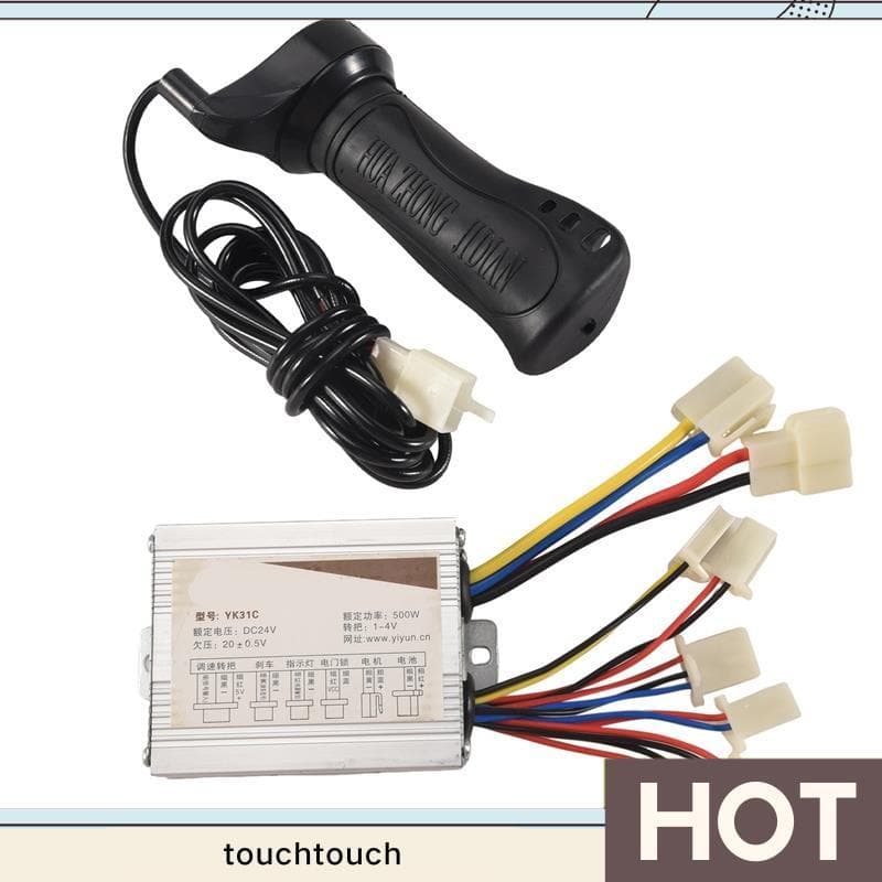 Caixa De Controle Escovada Para Motor De Bicicleta Elétrica 24V 500W DC Com Controlador De Escova Guiador Giratório De L