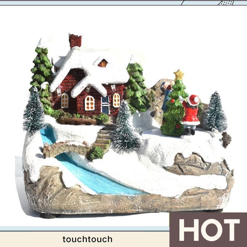 Natal Brilhante Casas De Vila Decorações Casa De Neve Com Luzes LED Para Decoração De B touchtouch1 . br