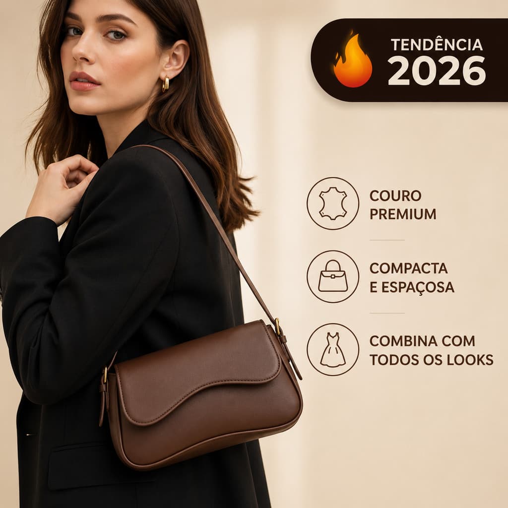 Bolsa de Ombro Feminina com Alça Ajustável Bolsa Transversal Feminina Elegante Casual Festa
