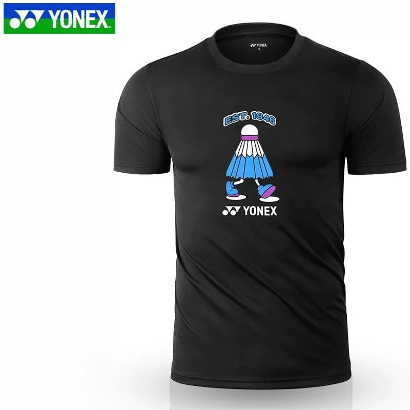 " EST . 1946 " Reprodução Clássica Criativa Desenho Animado Badminton 100 % Algodão Cultura Camisa Para Homens E Mulhere
