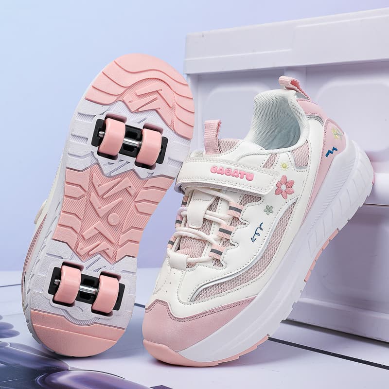 2026 Novo Estilo Sapatos Runaway Meninos Meninas Crianças Sapatos de Skate Quatro Rodas Destacáveis Um Sapato Dois Desga