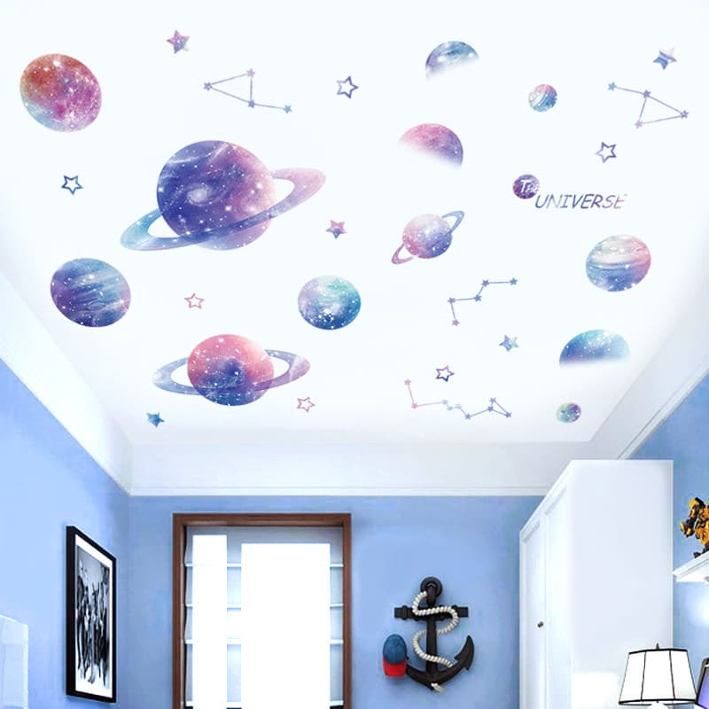 Criativo céu estrelado teto adesivo papel de parede auto-adesivo telhado quarto decoração de parede fundo 3d tridimensio