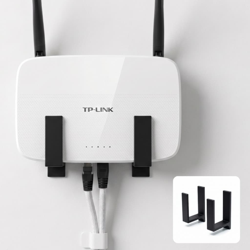 Suporte Roteador Parede Sem Furo Fita 3M Organizador WiFi Universal Organizador